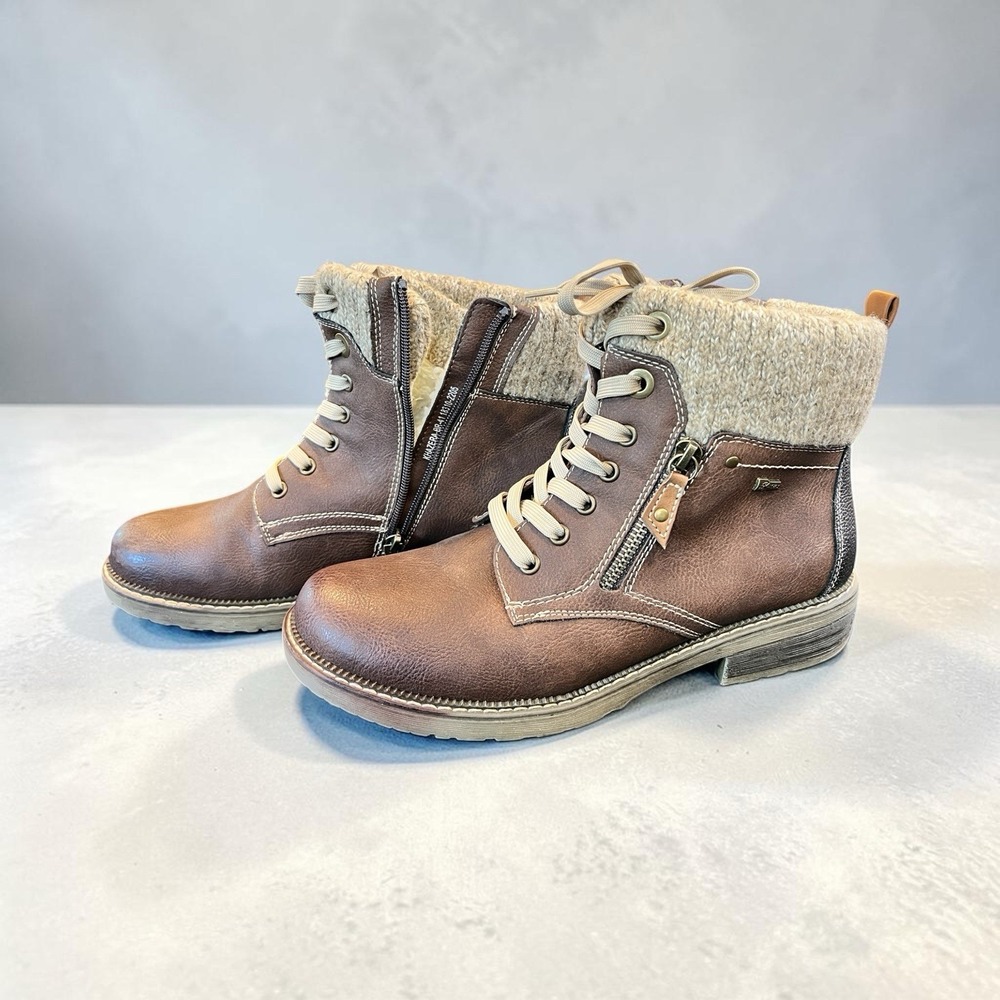 Spring Step Relife Khazara Zip Brown Leatherโ Boots Size EU 41 EUC